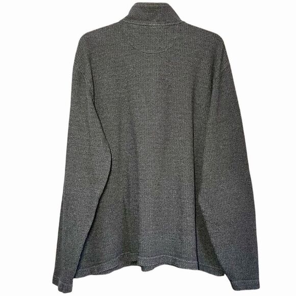 Chaps by Ralph Lauren Quarter Zip Herringbone Cotton Pullover in Greys Men’s XL - Picture 3 of 6